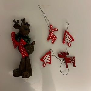 Moose Christmas Tree Ornament Bundle Outdoorsy Wreath Holiday Home Decor
